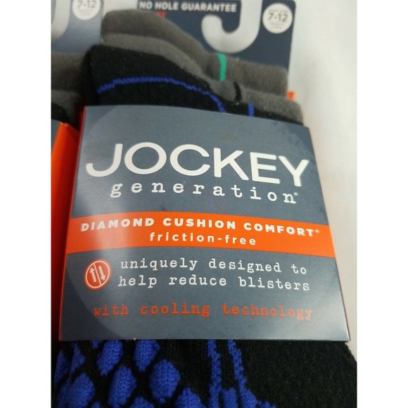 Jockey Generation 6 PAIRS Men's Crew Socks 7-12 Diamond Cushion Comfort No Hole - Picture 2 of 6